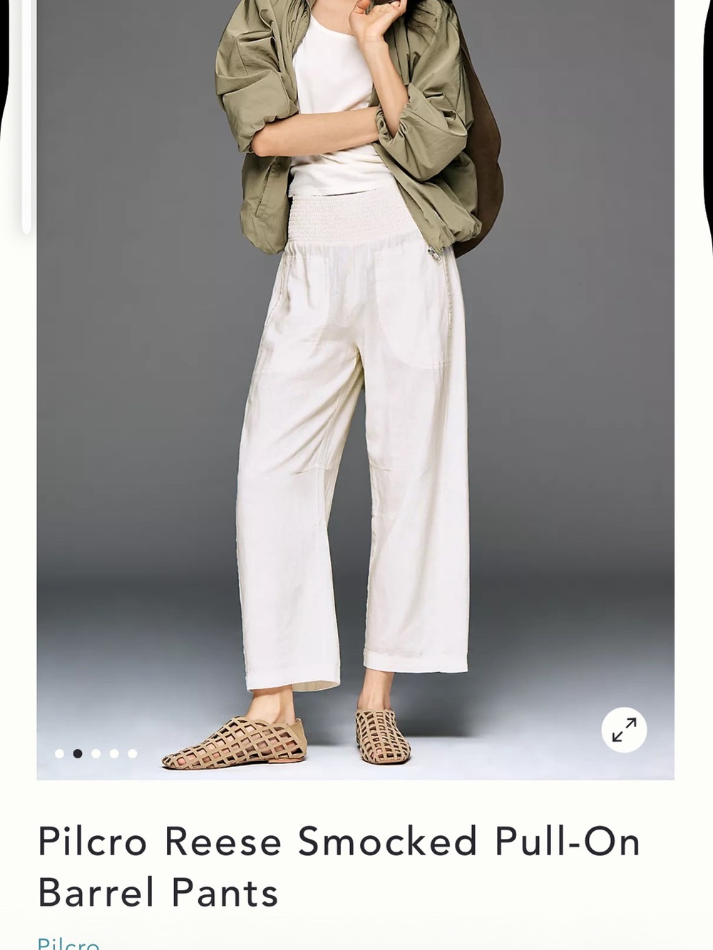 Anthropologie Reese Pilcro vanilla linen pants S cropped